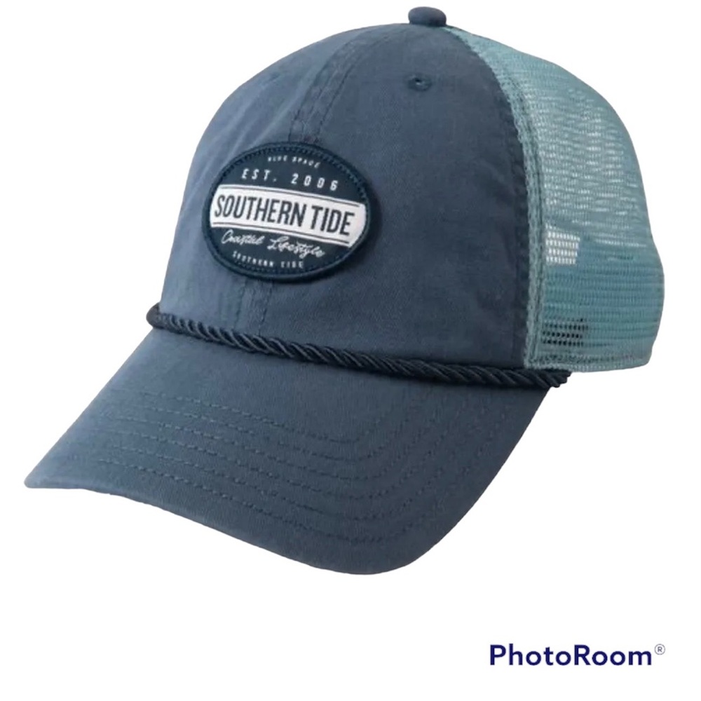SOUTHERN TIDE MEN’S COASTAL LIFESTYLE PATCH TWO TONE TRUCKER HAT.NWT